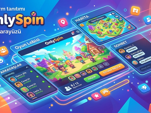 OnlySpin platform tanıtımı ve oyun arayüzü görseli